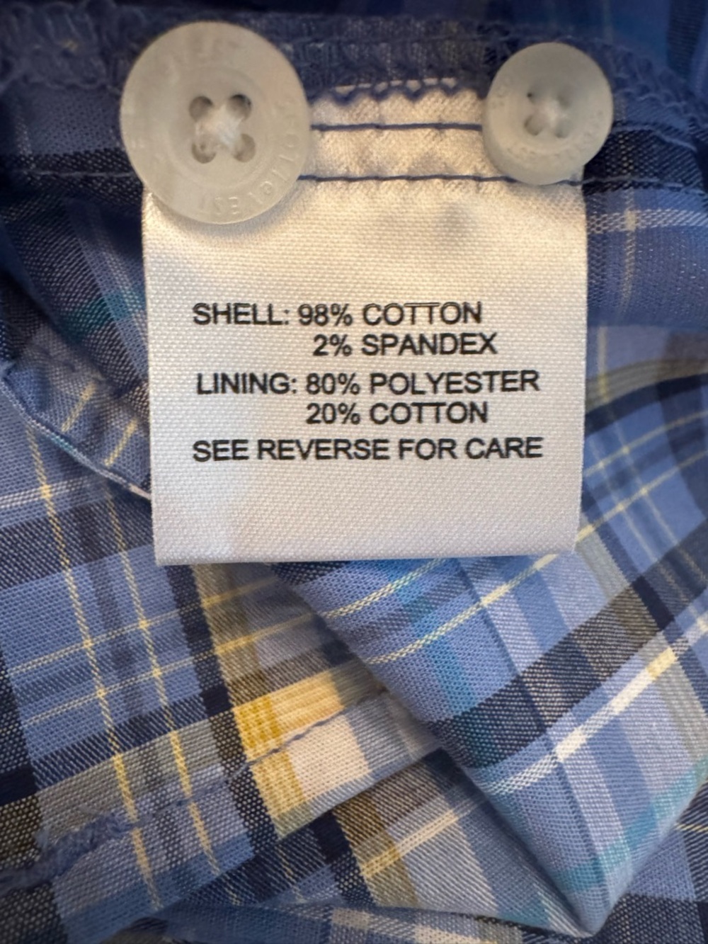 Scottevest Mens Blue Plaid Ozark Button Down Shirt Sz L Casual Office 5 Pocket - Picture 13 of 13